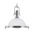 **Suspension Vintage en Acier Inoxydable avec Abat-jour en Verre**