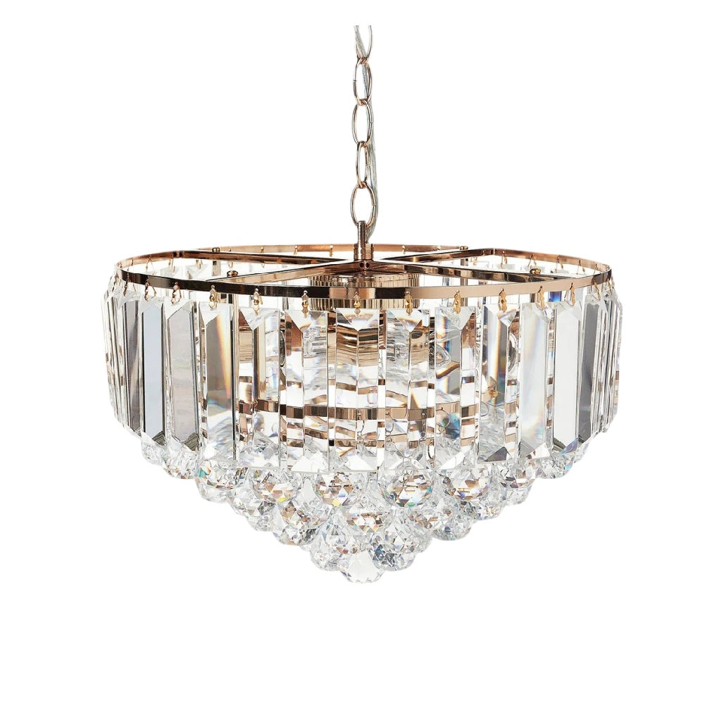 **Titre technique : Lustre en cristal avec finition dorée - Élégance moderne**