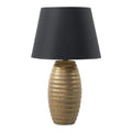 **Lampe de table en céramique dorée avec abat-jour noir**