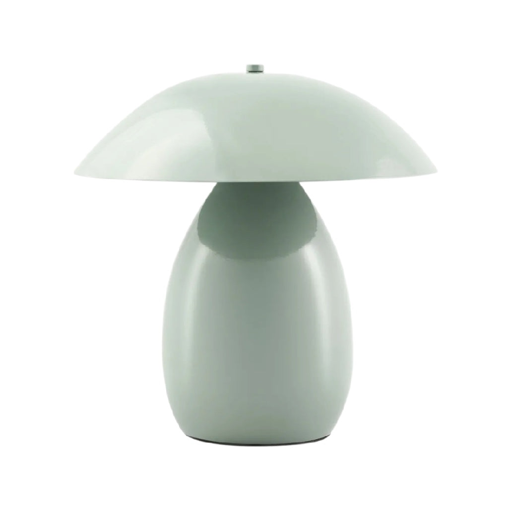 **Lampe contemporaine en céramique à forme organique et abat-jour arrondi**