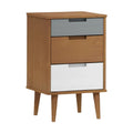 **Commode en bois avec tiroirs multicolores et pieds en bois**